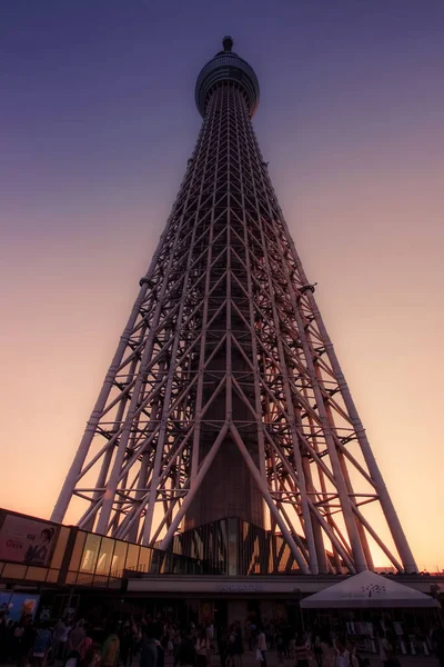 Tokyo Sky Tree Sunset Sky Lövöldözés Helye Sumida Ward Tokió — Stock Fotó