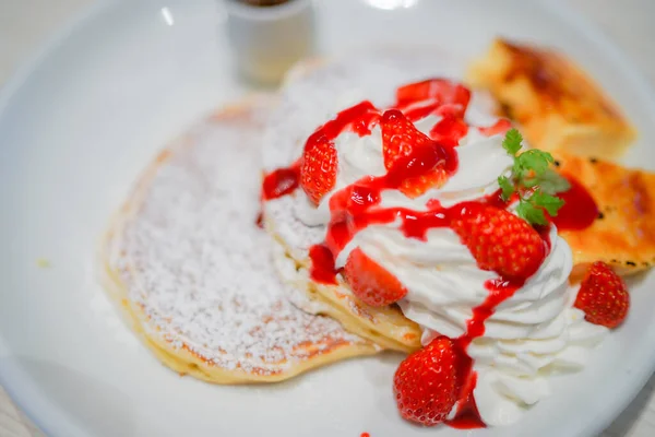 Pancake Frutta Ubicazione Delle Riprese Prefettura Yokohama City Kanagawa — Foto Stock