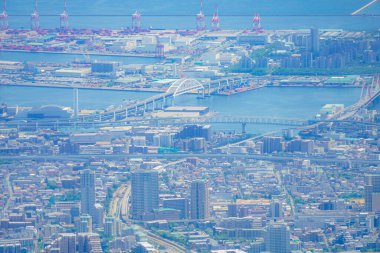 Rokko Garden Terrace 'dan bir sahne. Çekim yeri: Kobe şehri, Hyogo Bölgesi