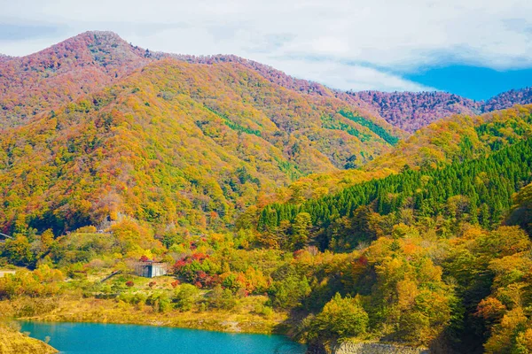Autumn Leaves Million Dam Shooting Location Gunma Prefecture — Foto de Stock