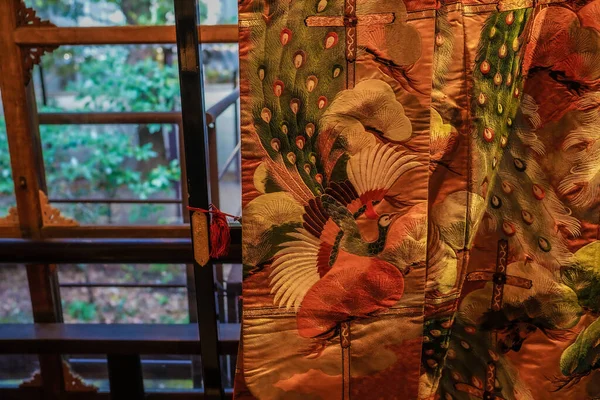 Luxurious Kimono Japanese Culture Shooting Location Meguro Tokyo — Fotografia de Stock