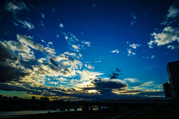 Řeka Futakotamagawa Denentoshi Line Místo Střelby Setagaya Tokio — Stock fotografie