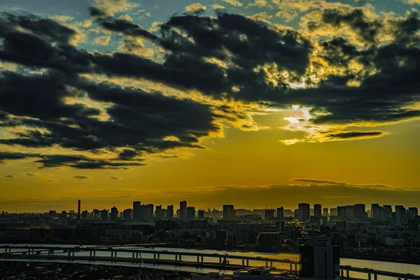 Grupper Och Kvällsutsikt Centrala Tokyo Skytteläge Edogawa Tokyo — Stockfoto