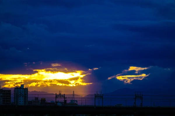 Dusk Denentoshi Line Shooting Location Setagaya Tokyo — Fotografie, imagine de stoc