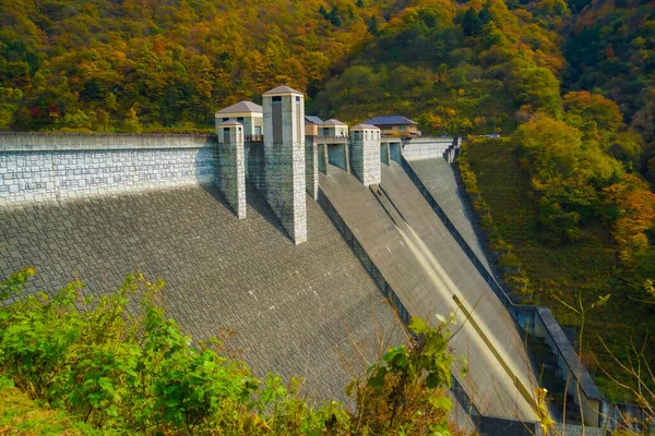 Shinkawa Dam Autumn Mountains Shooting Location Gunma Prefecture — Foto de Stock