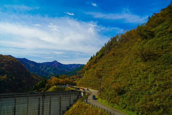 Autumn Leaves Million Dam Shooting Location Gunma Prefecture - Stock-foto