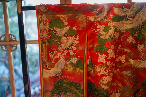 Luxurious Kimono Japanese Culture Shooting Location Meguro Tokyo — Stockfoto