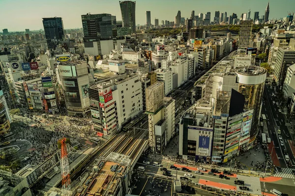 Városkép Shibuya Állomás Előtt Lövöldözés Helye Shibuya Tokió — Stock Fotó