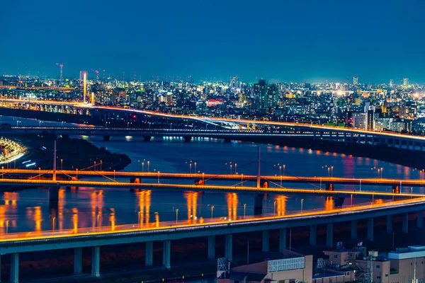 Metropolitan Expressway Central Loop Line Och Tokyo Town Skytteläge Edogawa — Stockfoto