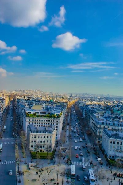 Αστικό Τοπίο Του Παρισιού Φαίνεται Από Την Αψίδα Του Θριάμβου — Φωτογραφία Αρχείου