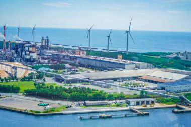 Akita Port and Blue Sky. Shooting Location: Akita