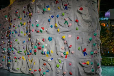 Bouldering wall (climbing wall). Shooting Location: Shibuya -ku, Tokyo