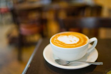 Cafe latte with a latte art. Shooting Location: Kanagawa -ku, Yokohama