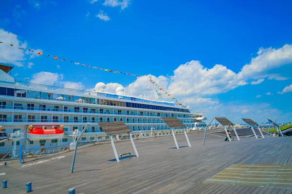 Asuka Luxury Cruise Ship Anchored Yokohama Shooting Location Naka Yokohama — стокове фото