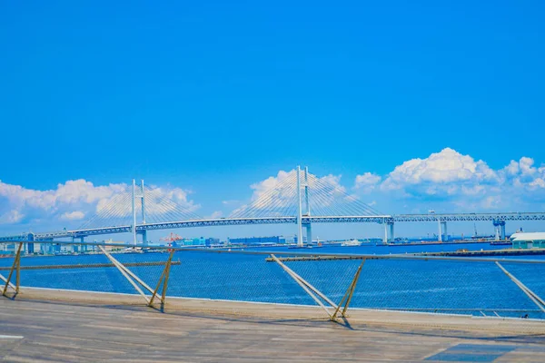 Yokohama Bay Bridge Natsuka Shooting Location Yokohama City Kanagawa Prefecture — стоковое фото