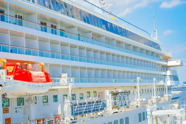 Asuka Luxury Cruise Ship Anchored Yokohama Shooting Location Naka Yokohama — 스톡 사진