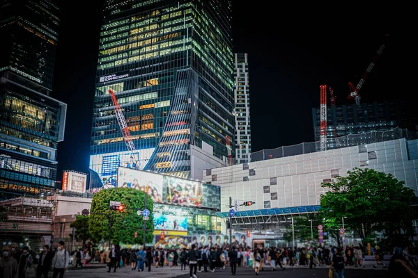 Shibuya Scramble Square Night View Shooting Location Shibuya Tokyo — Stok fotoğraf