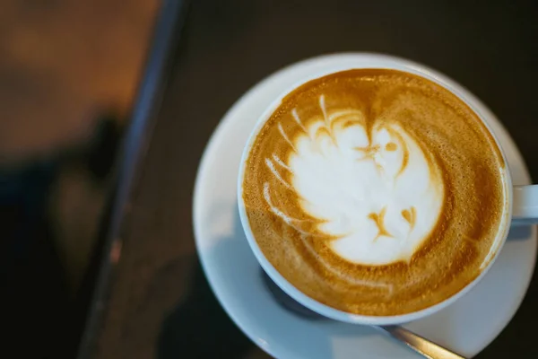 Cafe Latte Latte Art Shooting Location Kanagawa Yokohama — Stockfoto