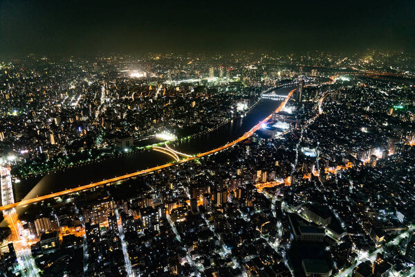 Tokyo cityscape (photographed from Tokyo Sky Tree). Shooting Location: Sumida -ku, Tokyo