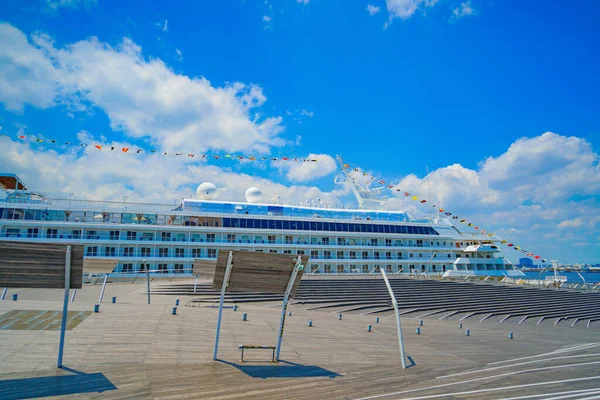 Asuka Luxury Cruise Ship Anchored Yokohama Shooting Location Naka Yokohama — 스톡 사진