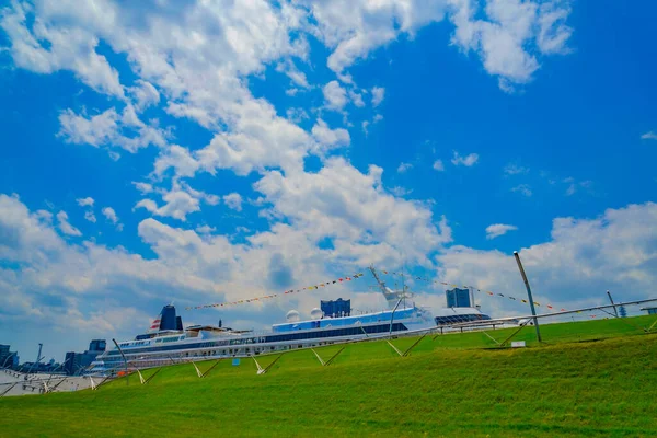 Asuka Luxury Cruise Ship Anchored Yokohama Shooting Location Naka Yokohama — стоковое фото