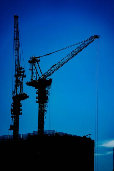 Large Crane Building Construction Site Shooting Location Yokohama City Kanagawa — Stok fotoğraf