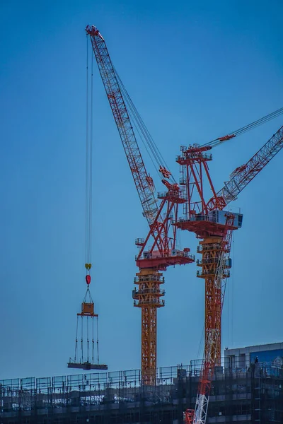 Large Crane Building Construction Site Shooting Location Yokohama City Kanagawa — Stock fotografie