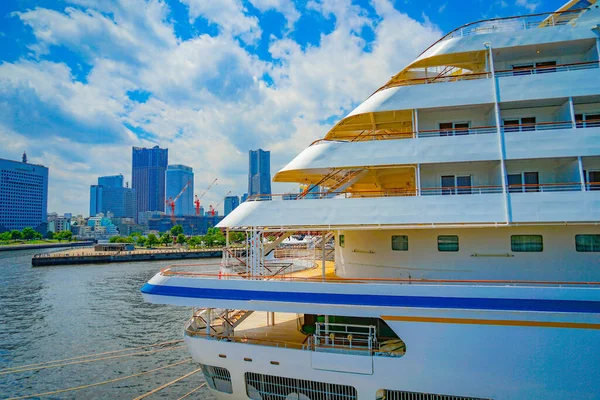 Asuka Luxury Cruise Ship Anchored Yokohama Shooting Location Naka Yokohama — Stockfoto