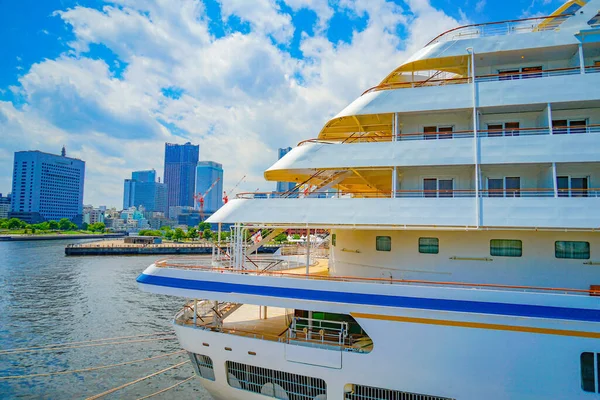 Asuka Luxury Cruise Ship Anchored Yokohama Shooting Location Naka Yokohama — Fotografia de Stock