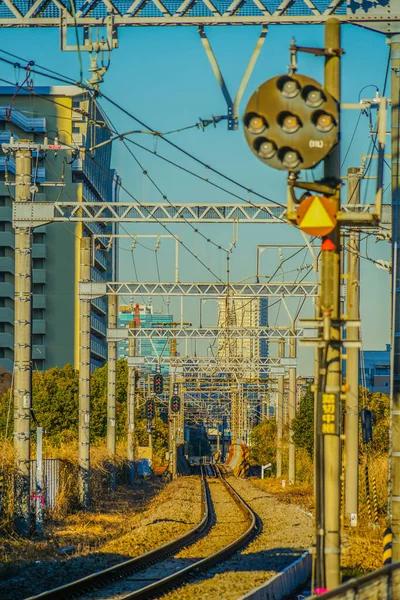 Image Track Rails Shooting Location Ota Tokyo — Stock Fotó
