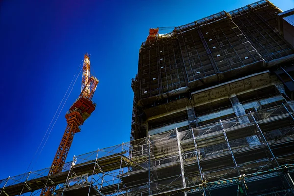 High Rise Building Construction Site Shooting Location Nishi Yokohama — Foto Stock