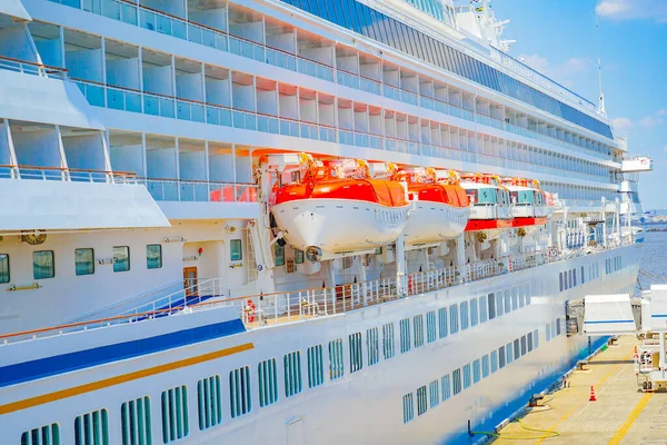 Asuka Luxury Cruise Ship Anchored Yokohama Shooting Location Naka Yokohama — 스톡 사진