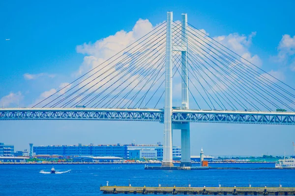 Yokohama Bay Bridge Natsuka Shooting Location Yokohama City Kanagawa Prefecture — стоковое фото