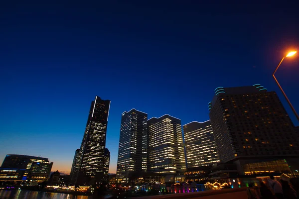 Yokohama Minato Mirai Town Evening View Shooting Location Nishi Yokohama — Stockfoto