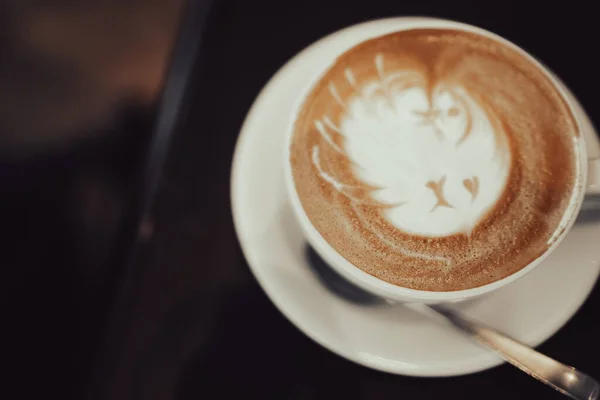 Cafe Latte Latte Art Shooting Location Kanagawa Yokohama — ストック写真