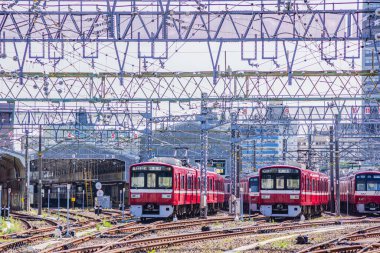Keihin Kyuko Demiryolu Aracı. Çekim yeri: Kanagawa -ku, Yokohama
