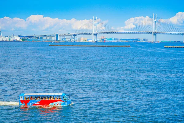 Autobus Amfibii Sky Duck Strzelanie Lokalizacja Yokohama City Prefektura Kanagawa — Zdjęcie stockowe