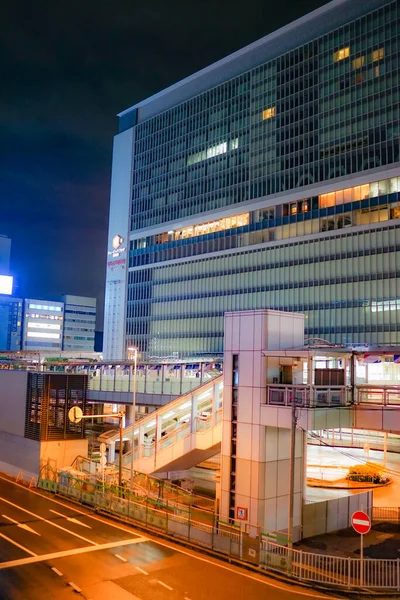 Vista Notturna Shin Yokohama Ubicazione Delle Riprese Kohoku Yokohama — Foto Stock