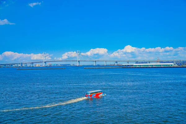 Kétéltű Busz Sky Duck Lövöldözés Helye Yokohama City Kanagawa Prefektúra — Stock Fotó