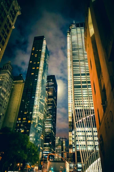 Ночной Вид Город Нью Йорк Место Съемки Нью Йорк Манхэттен — стоковое фото