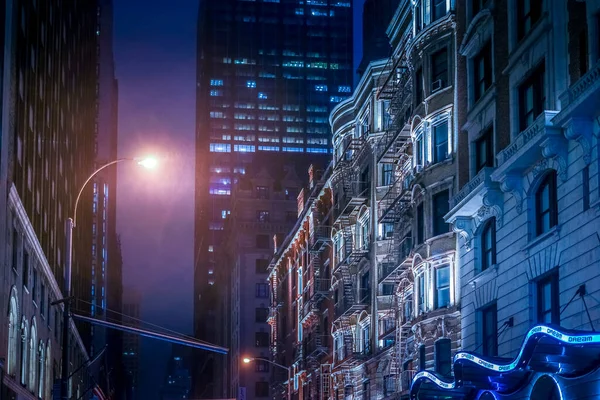 纽约的夜景 射击地点 曼哈顿 — 图库照片