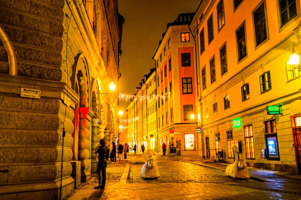 Old town of Stockholm Gamastan. Shooting Location: Sweden, Stockholm
