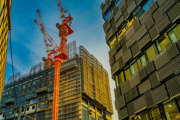 İnşaat halindeki yüksek binalar (Yokohama Tsuruya -cho). Çekim yeri: Yokohama-şehir kanagawa ili
