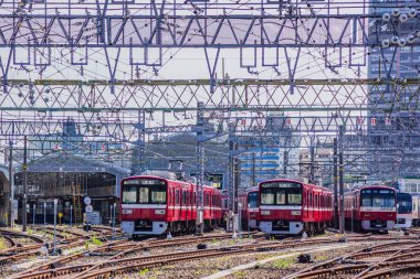 Keihin Kyuko Demiryolu Aracı. Çekim yeri: Kanagawa -ku, Yokohama