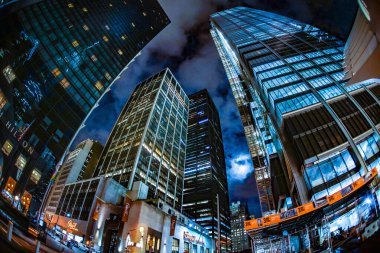New York şehrinin gece manzarası. Çekim yeri: New York, Manhattan