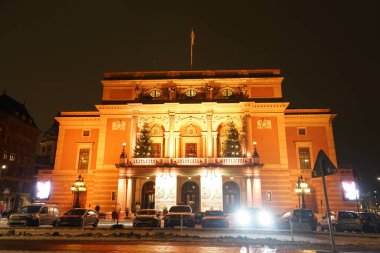 İsveç Stockholm 'ün gece manzarası. Çekim yeri: İsveç, Stockholm