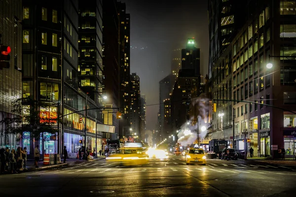 Noční Pohled Město New York Místo Střelby New York Manhattan — Stock fotografie