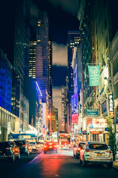 Night view of the city of New York. Shooting Location: New York, Manhattan