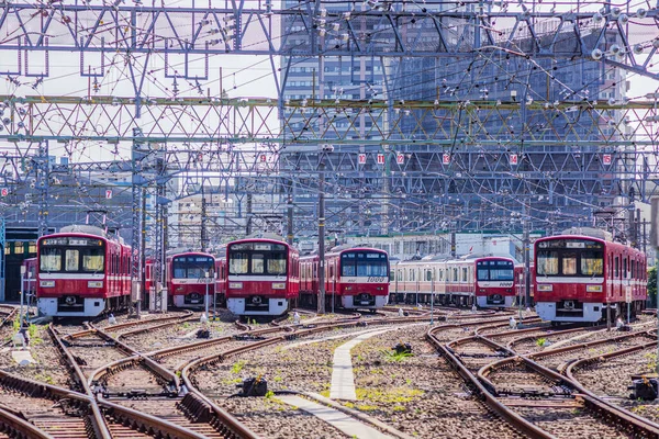 Keihin Kyuko铁路车辆 射击地点 Kanagawa Yokohama — 图库照片
