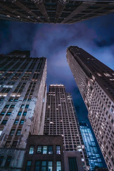 Éjszakai Kilátás New York Városára Lövöldözés Helye New York Manhattan — Stock Fotó